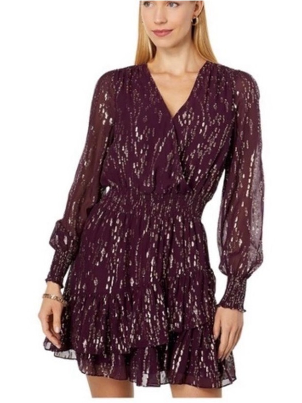 Lilly Pulitzer Cristiana Long Sleeve Silk Dress Cherry Ganache Size S